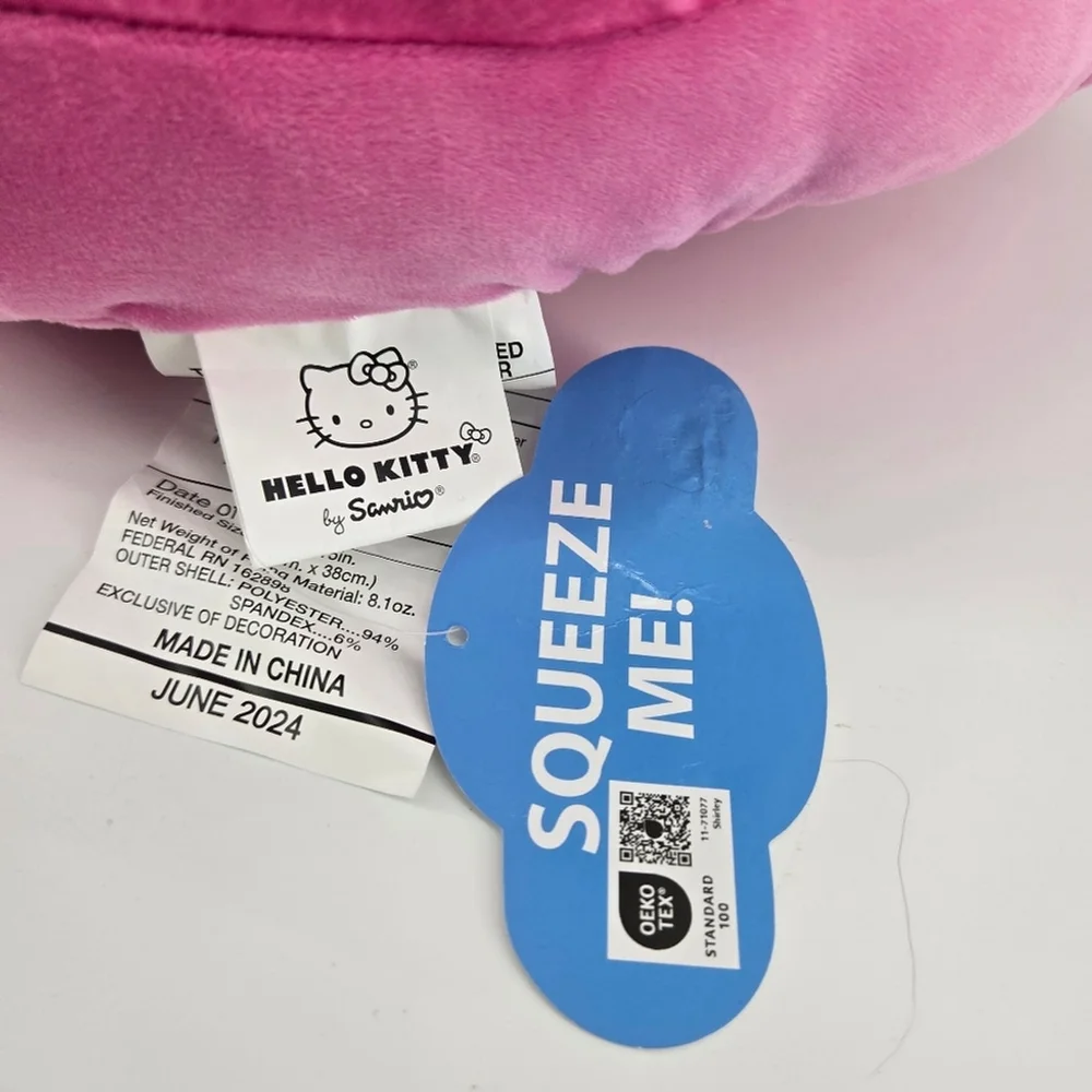 Hello Kitty Halloween Travel Pillow Black Pink Plush Cloud Pillow NWT